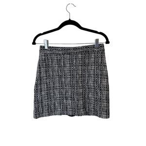 Milly of New York Sz 4 Tweed Skirt Black White Mini Casual Business Excellent